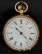 An 18ct gold pocket watch marked to the movement and face 'Rotherhams' London and further marking