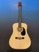 A 'Hustler' acoustic six steel string guitar