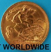 A 1906 Edward VII gold half sovereign