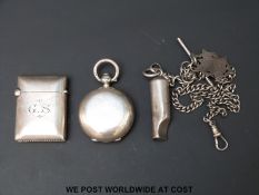 A hallmarked silver sovereign case,