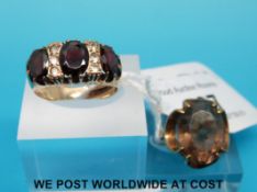 Two 9ct gold rings,