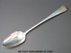 A Georgian hallmarked silver basting spoon,