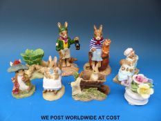 Two Royal Doulton Bunnykins figures 'The Seaman' and 'Cabin Boy' four Beatrix Potter figures etc