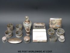 A hallmarked silver cigarette case,