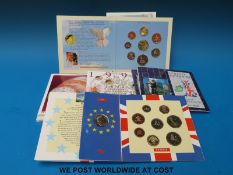 Five brilliant uncirculated UK coin sets 1991 through to 1995 inclusive