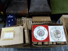 A large collection of boxed collector's plates including Coalport, Wedgwood,