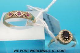 Two 9ct gold rings,