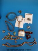 Costume jewellery to include Ronson lighter, brooches, earrings, bracelets,