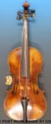 An early 20thC violin labelled Eugen Meinel, (35.