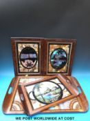 A vintage ash bound suitcase,