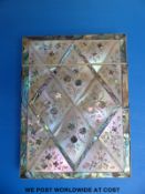 A mother of pearl and abalone card case
