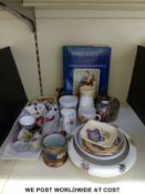 A mixed selection of ceramics to include lustreware, Wade,