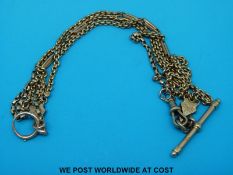 A 9ct gold Albert chain (18.