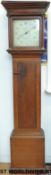 John Easton, Petworth 19thC oak cased 30 hour rope wound long cased clock, with 27cm painted dial,