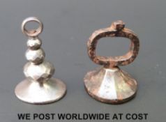 Two 18thC cut steel fobs,