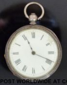 A small keywind continental pocket/fob watch in white metal case