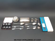 Various hallmarked silver cutlery including a cased set,