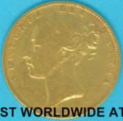 A cased 1862 Victoria young head gold full sovereign, first reverse,