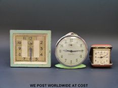 Three vintage clocks including Smiths LSM etc