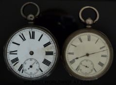 A fusee lever hallmarked silver cased pocket watch together with another pocket watch marked fine