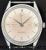 Zenith 6600 automatic wristwatch with date aperture and baton markers, in stainless steel case,
