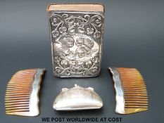 A hallmarked silver purse,