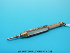 A mother-of-pearl propelling pencil marked Pearl Patent Dec 5 71