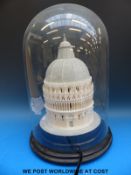 A large 19thC carved alabaster Grand Tour architectural model of St John's Baptistry, Florence,