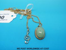 Two 9ct gold chains,