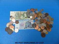 A collection of sundry coinage, Queen Victoria onwards, includes pre-euro, WWII era etc.