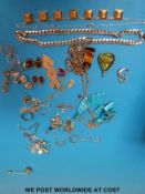A collection of silver jewellery to include earrings,