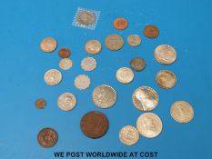 An interesting amateur collection of overseas coins to include 1890 USA Morgan Dollar,