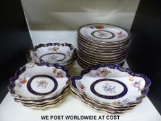 A 19th/20thC dessert service decorated with flowers