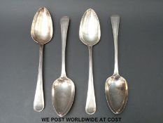 A set of four Georgian thread pattern tablespoons, Ld 1797 maker William Eley & William Fearn,