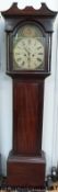 A Georgian 8 day longcase clock, with painted 33cm dial by James Allan, Kilmarnock,