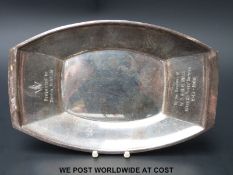 A hallmarked silver Art Deco style pin dish,