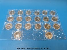 Twenty 2011 uncirculated silver Britannias