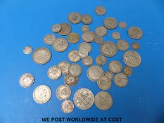A quantity of pre 1947 silver coinage to include George IV onwards