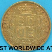 A cased 1853 Victoria young head gold full sovereign, first reverse,