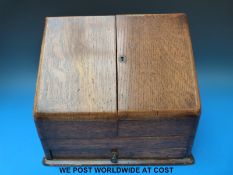 An oak stationery box
