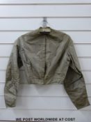 A black and fawn 1920's/Art Deco crepe dress, peach satin 1930's dress,