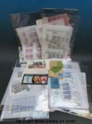 A box file of mint GB QEII stamps with many blocks including traffic lights,
