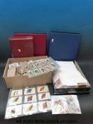 A large assorted collection of cigarette cards, silks,