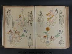 A Victorian scrap album including costume, theatre memorabilia, fashion,