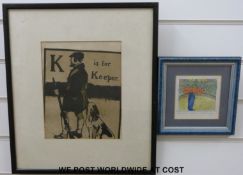 William Nicholson lithograph 'K is for Keeper' together with an artist proof 'Applause'