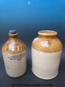 A stone cider jar, Pickup and Co, Bristol dated 1934, together with a stone pot Ferris & Co,