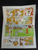 Danger Mouse cartoon series featuring Danger Mouse and Penfold full colour original art page by
