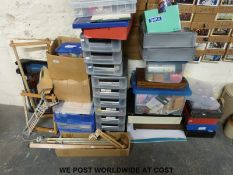 A huge quantity of craft-related material including decoupage, embroidery, pens, pencils, paints,