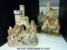 Two very large David Winter cottages Castle Gate (retired 1992) and The Parsonage