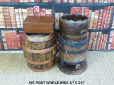 Two coopered barrels,